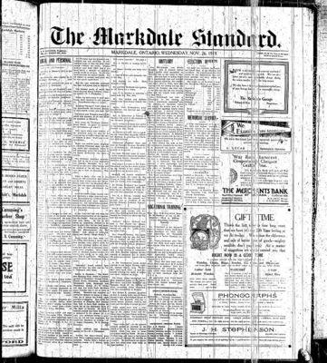 Markdale Standard (Markdale, Ont.1880), 26 Nov 1919