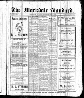 Markdale Standard (Markdale, Ont.1880), 7 Dec 1921