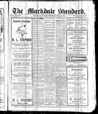 Markdale Standard (Markdale, Ont.1880), 14 Dec 1921