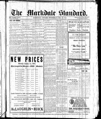 Markdale Standard (Markdale, Ont.1880), 28 Dec 1921