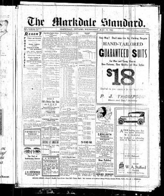 Markdale Standard (Markdale, Ont.1880), 19 Jul 1922