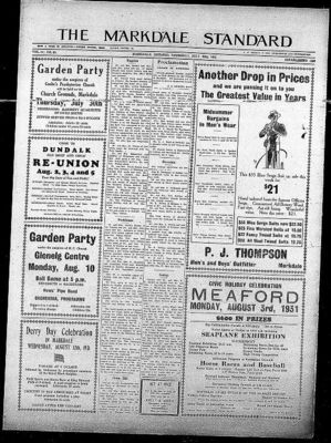 Markdale Standard (Markdale, Ont.1880), 30 Jul 1931