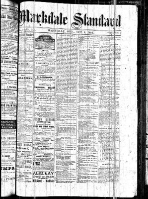 Markdale Standard (Markdale, Ont.1880), 9 Oct 1884