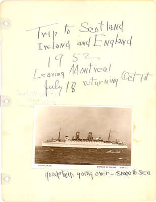 &quot;Trip to Scotland Ireland and England 1952&quot;