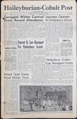 The Haileyburian & Cobalt Weekly Post (1957-1961), 25 Feb 1960