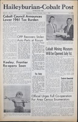 The Haileyburian & Cobalt Weekly Post (1957-1961), 1 Jun 1961