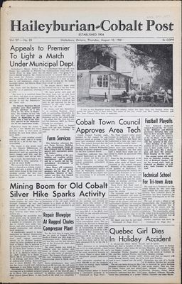 The Haileyburian & Cobalt Weekly Post (1957-1961), 10 Aug 1961