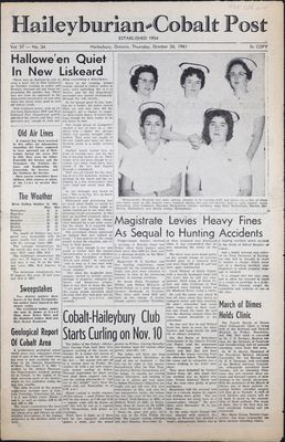 The Haileyburian & Cobalt Weekly Post (1957-1961), 2 Nov 1961