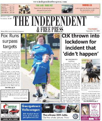 Independent & Free Press (Georgetown, ON), 23 Sep 2010