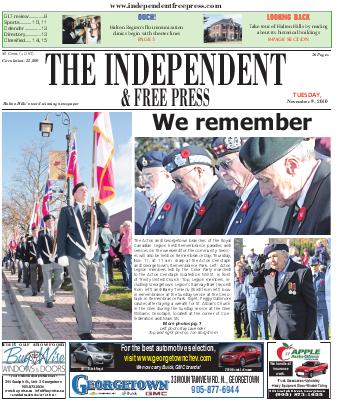 Independent & Free Press (Georgetown, ON), 9 Nov 2010