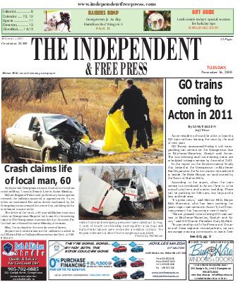 Independent & Free Press (Georgetown, ON), 16 Nov 2010