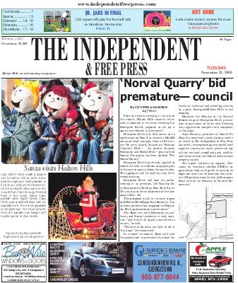 Independent & Free Press (Georgetown, ON), 23 Nov 2010