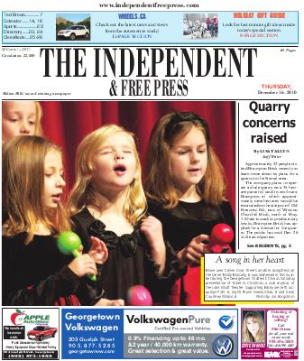 Independent & Free Press (Georgetown, ON), 16 Dec 2010