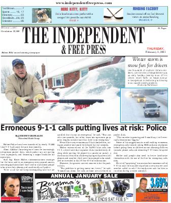 Independent & Free Press (Georgetown, ON), 3 Feb 2011