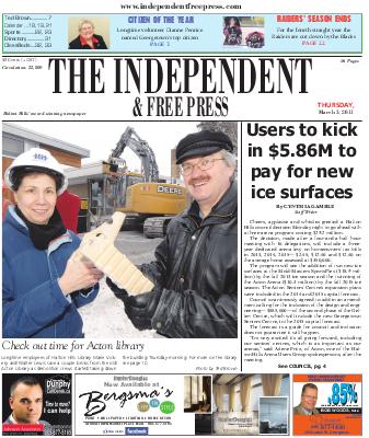 Independent & Free Press (Georgetown, ON), 3 Mar 2011