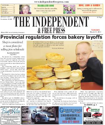 Independent & Free Press (Georgetown, ON), 15 Mar 2011