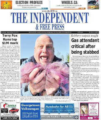 Independent & Free Press (Georgetown, ON), 22 Sep 2011