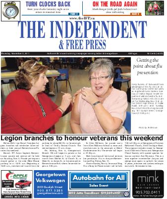 Independent & Free Press (Georgetown, ON), 3 Nov 2011