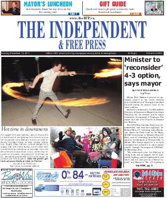 Independent & Free Press (Georgetown, ON), 13 Dec 2011