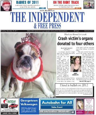 Independent & Free Press (Georgetown, ON), 29 Dec 2011