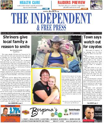 Independent & Free Press (Georgetown, ON), 16 Feb 2012