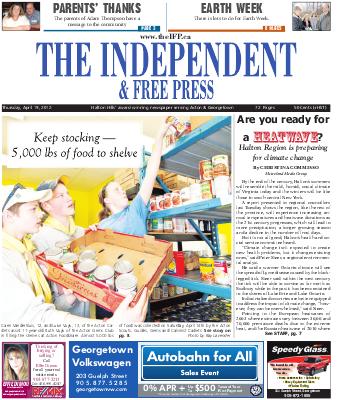 Independent & Free Press (Georgetown, ON), 19 Apr 2012