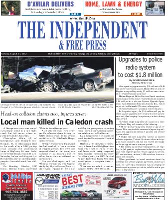 Independent & Free Press (Georgetown, ON), 21 Aug 2012