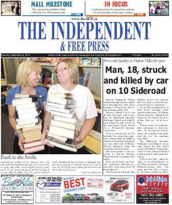 Independent & Free Press (Georgetown, ON), 4 Sep 2012