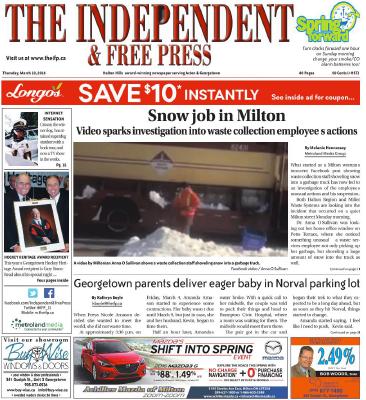 Independent & Free Press (Georgetown, ON), 10 Mar 2016