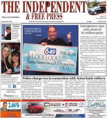 Independent & Free Press (Georgetown, ON), 7 Apr 2016