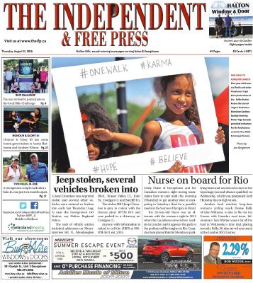 Independent & Free Press (Georgetown, ON), 11 Aug 2016