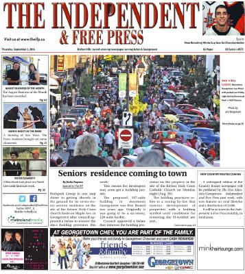 Independent & Free Press (Georgetown, ON), 1 Sep 2016