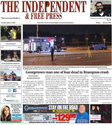 Independent & Free Press (Georgetown, ON), 13 Oct 2016