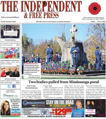 Independent & Free Press (Georgetown, ON), 10 Nov 2016