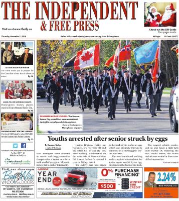 Independent & Free Press (Georgetown, ON), 17 Nov 2016