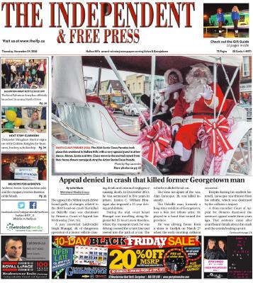 Independent & Free Press (Georgetown, ON), 24 Nov 2016