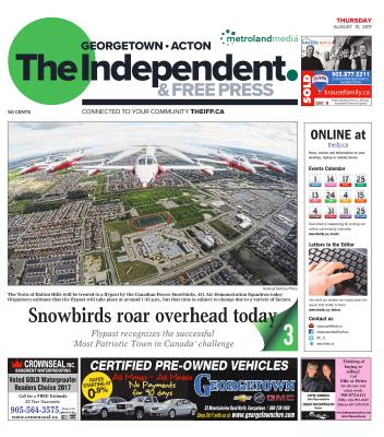 Independent & Free Press (Georgetown, ON), 31 Aug 2017