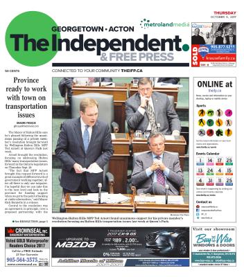 Independent & Free Press (Georgetown, ON), 5 Oct 2017