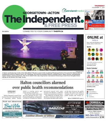 Independent & Free Press (Georgetown, ON), 2 Nov 2017