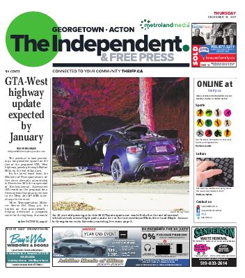 Independent & Free Press (Georgetown, ON), 14 Dec 2017