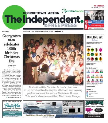 Independent & Free Press (Georgetown, ON), 28 Dec 2017