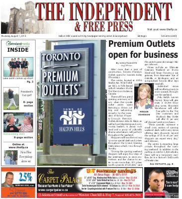 Independent & Free Press (Georgetown, ON), 1 Aug 2013