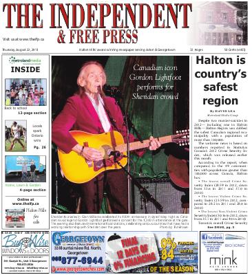 Independent & Free Press (Georgetown, ON), 22 Aug 2013