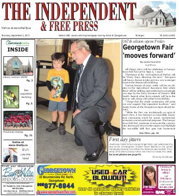 Independent & Free Press (Georgetown, ON), 5 Sep 2013