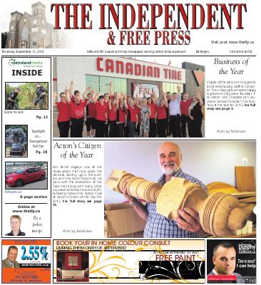 Independent & Free Press (Georgetown, ON), 12 Sep 2013