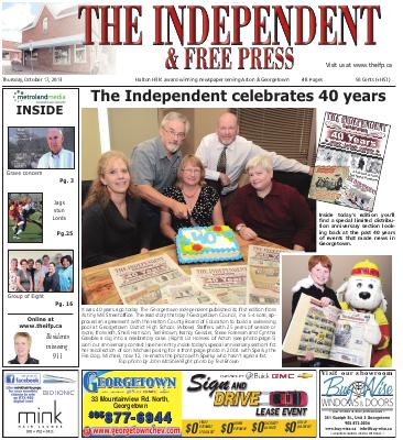 Independent & Free Press (Georgetown, ON), 17 Oct 2013