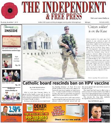 Independent & Free Press (Georgetown, ON), 7 Nov 2013