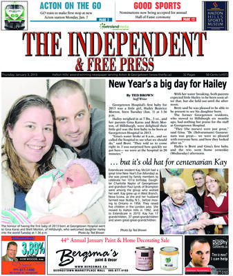 Independent & Free Press (Georgetown, ON), 3 Jan 2013