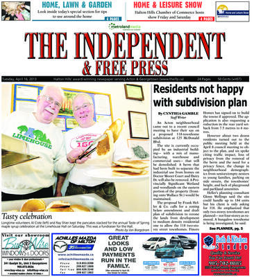 Independent & Free Press (Georgetown, ON), 16 Apr 2013