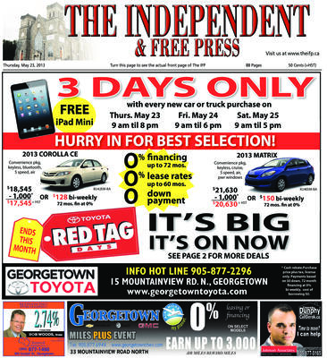 Independent & Free Press (Georgetown, ON), 23 May 2013